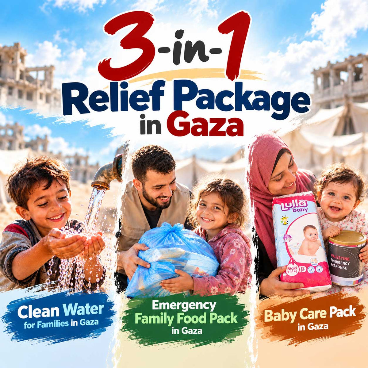 3-in-1 Relief Package in Gaza