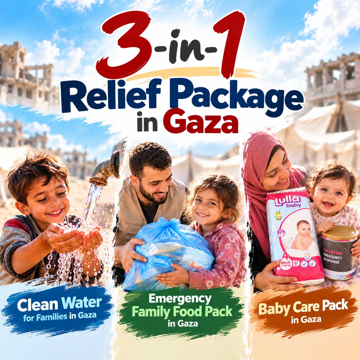3-in-1 Relief Package in Gaza